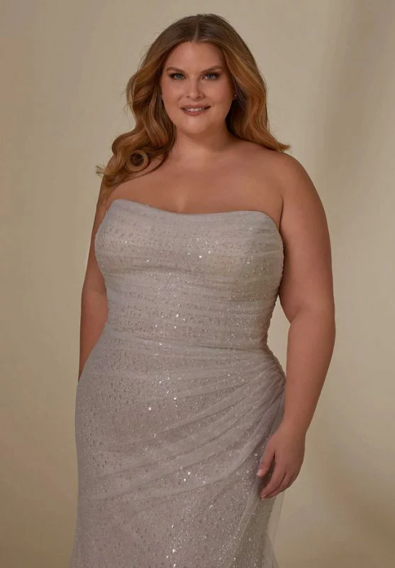 Size 26W Mori Lee 3393 Lyrica Ivory Gown - Image 3
