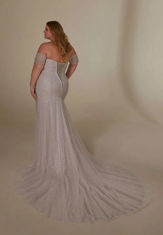 Size 26W Mori Lee 3393 Lyrica Ivory Gown - Image 4