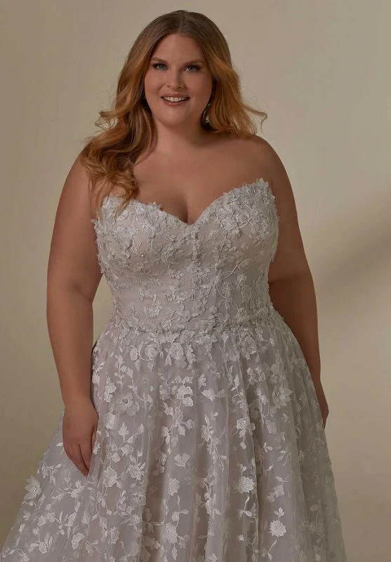 Size 30W Mori Lee 3400 Laura Ivory Gown - Image 2
