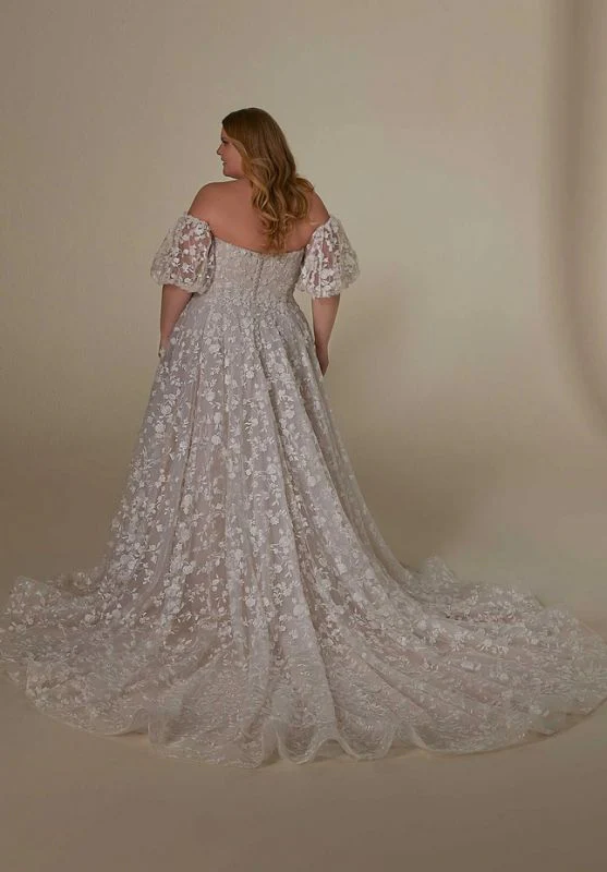 Size 30W Mori Lee 3400 Laura Ivory Gown - Image 4
