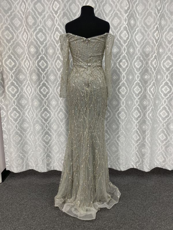 Size 4 Lore 3PVN02 Silver Mother of Bride Dress - Image 2