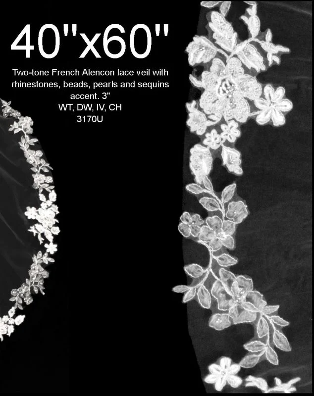 1st Class Bridal Size 40" 3170U Ivory Veil - Image 2