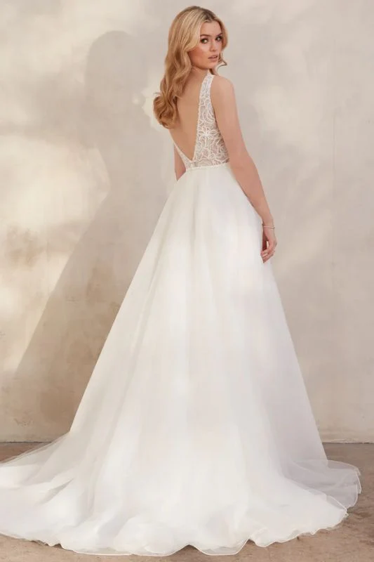 Size 6 Justin Alexander 11270 Ciana Ivory/Nude Gown - Image 3