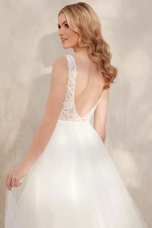 Size 6 Justin Alexander 11270 Ciana Ivory/Nude Gown - Image 4