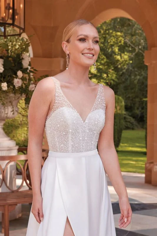 Justin Alexander Size 6 44339 Ivory/Nude Gown - Image 3