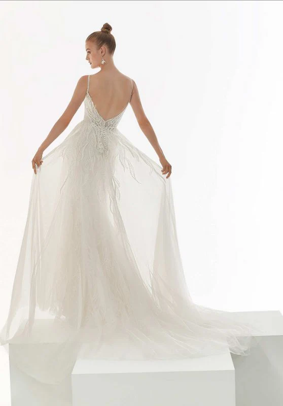Size 6 Mori Lee 1231 Narcissa Ivory/Champagne Gown - Image 5