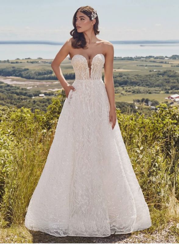 Calla Blanche Size 8 120129 Cecilia Ivory/Light Nude Gown