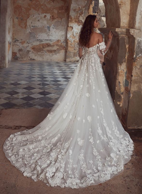 Calla Blanche Size 8 123111 Shania Ivory/Latte Gown - Image 3