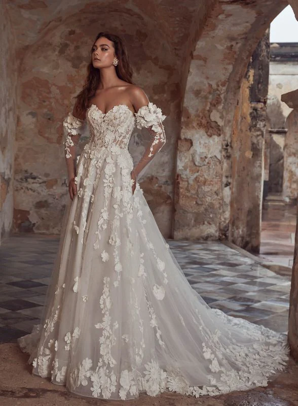 Calla Blanche Size 8 123111 Shania Ivory/Latte Gown - Image 4