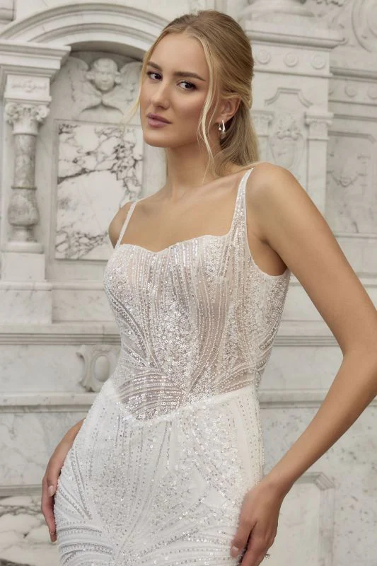 Size 8 Casablanca 2591FB Inez Ivory/Nude/Ivory Gown - Image 2