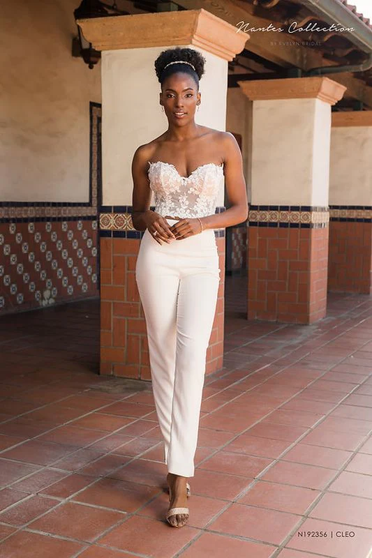 Size 8 Evelyn Bridals N192356 Cleo Ivory Informal - Image 2