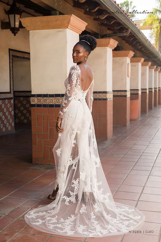 Size 8 Evelyn Bridals N192356 Cleo Ivory Informal - Image 3