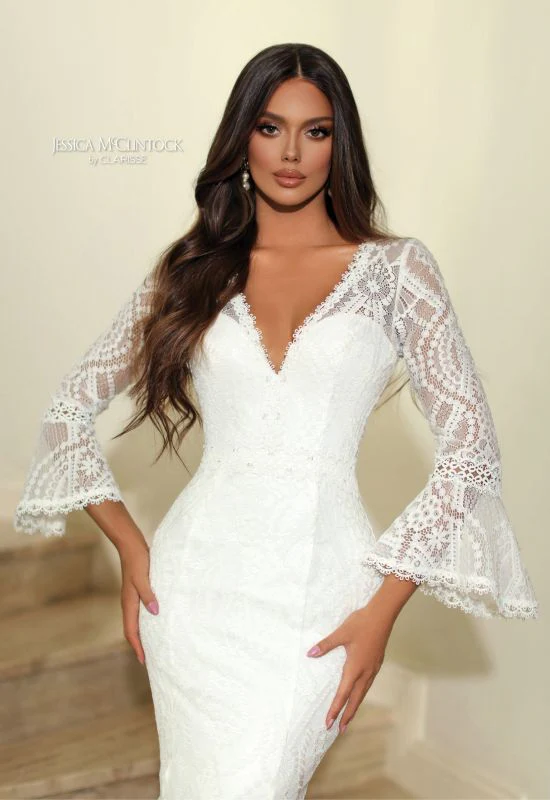 Size 8 Jessica McClintock 700258 Ivory Gown - Image 3