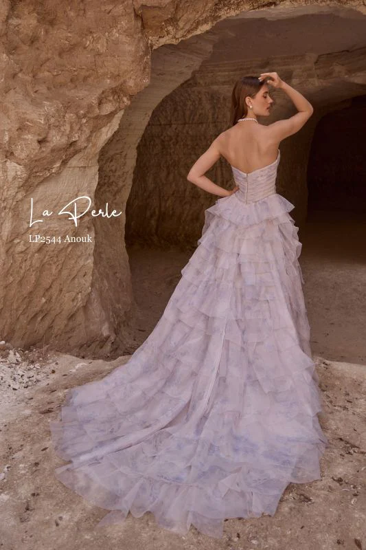 Size 8 La Perle LP2544 Anouk Floral Print Gown - Image 3