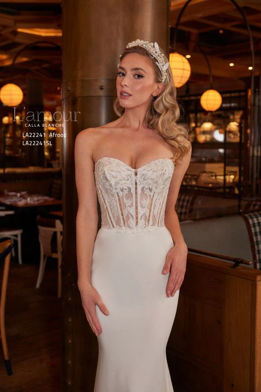 L'amour Size 8 LA22241 Afrooz Ivory Gown - Image 4