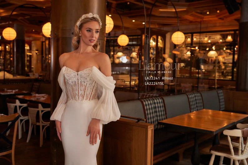 L'amour Size 8 LA22241 Afrooz Ivory Gown - Image 5