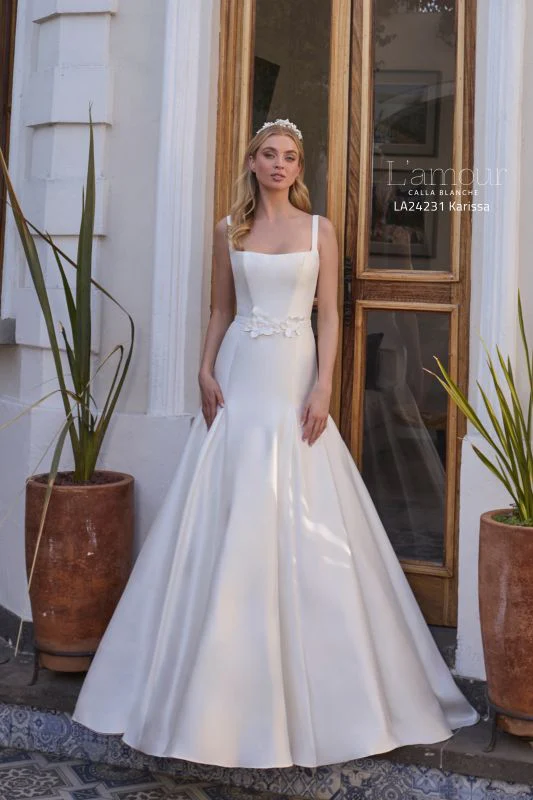 L'amour Size 8 LA24231 Karissa Ivory Gown