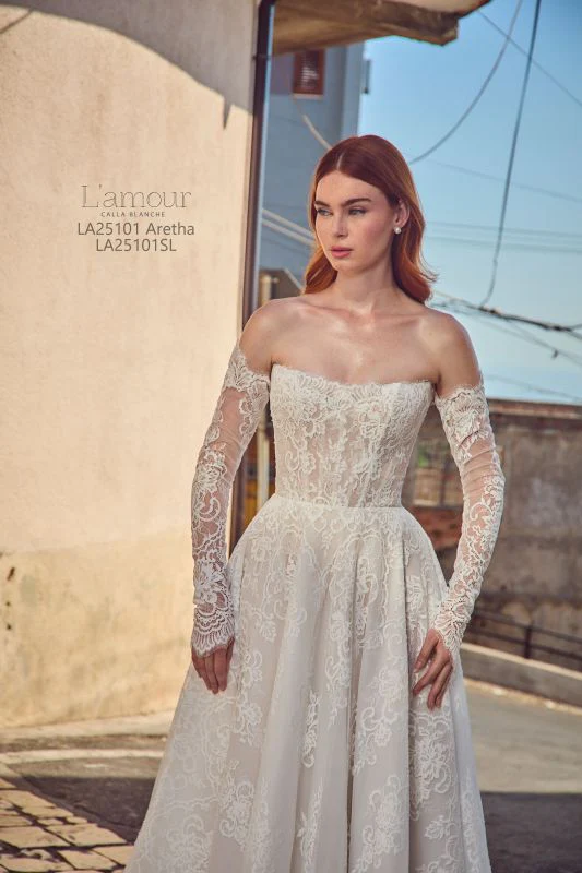 L'amour Size 8 LA25101 Aretha Ivory/Light Nude Gown - Image 2