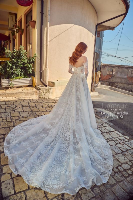 L'amour Size 8 LA25101 Aretha Ivory/Light Nude Gown - Image 4