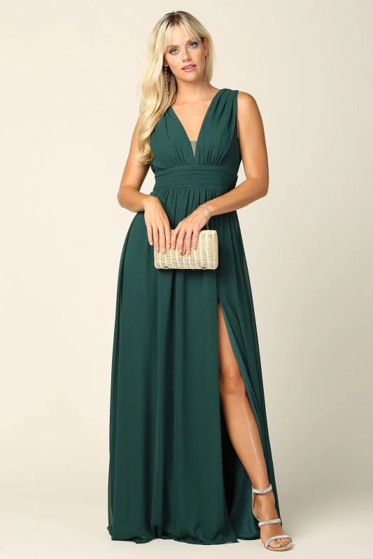 Eva Size M 3329 Hunter Green Bridesmaid Dress