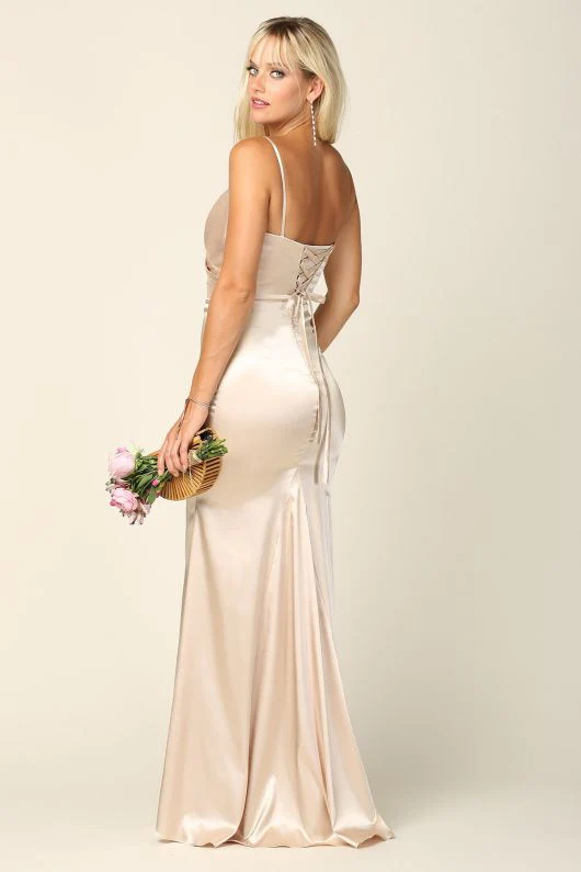 Eva Size M 3409 Champagne Bridesmaid Dress - Image 2