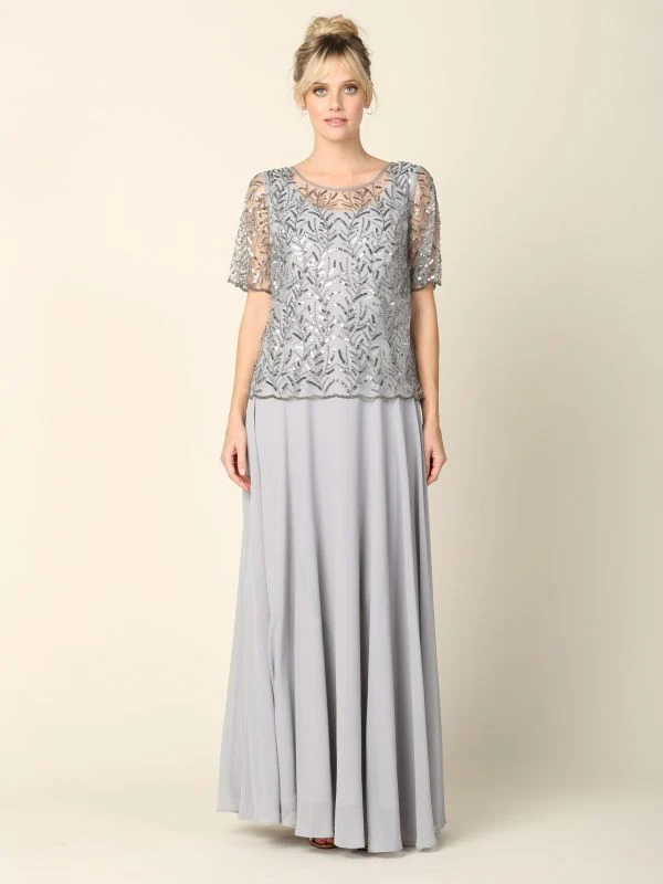 Eva Size XL 3389 Silver Mother of Bride Dress