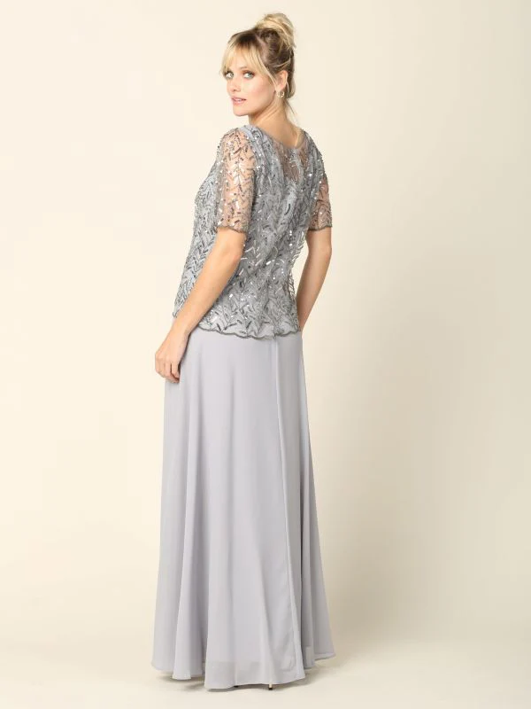 Eva Size XL 3389 Silver Mother of Bride Dress - Image 2