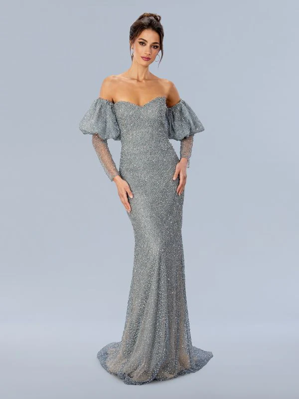 Stella Couture Size 16 24330 Silver Mother of Bride Dress