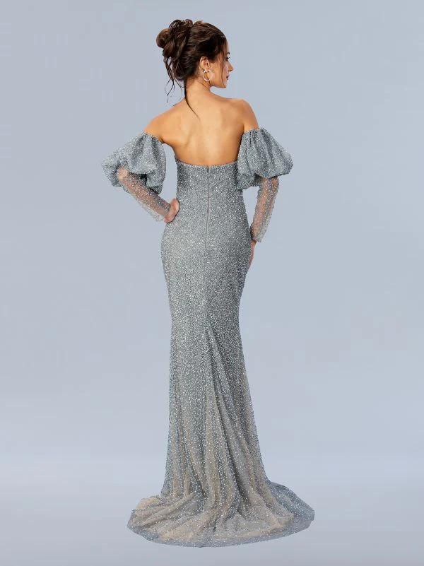 Stella Couture Size 16 24330 Silver Mother of Bride Dress - Image 2