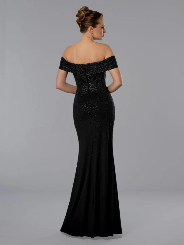 Size 8 Stella Couture 25357 Navy Mother of Bride Dress - Image 2