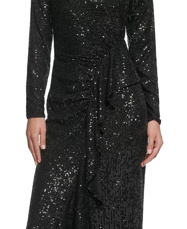 Size 12 Vince Camuto VC2M3851 Black Mother of Bride Dress - Image 2